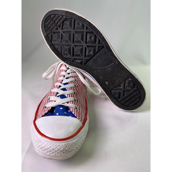 Converse Chuck Taylor All Star Stars and Stripes Patriotic Low Top M 8.5 W 10.5 - Picture 3 of 16